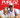 Promotional image for Pure Oz natural alkaline water with a family holding bottles against a red background.